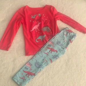 Carter’s 3T dinosaur set the shirt is more pink than what is pictured